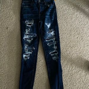 Dark Wash American Eagle Ripped Jeans